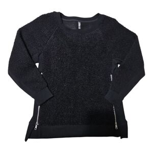 Women’s MTA Sports Black Fleece Sweater with Zipper Accents Medium